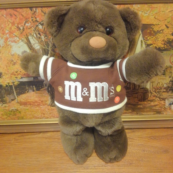 Vtg 80s 🐻 Plush m&m's Teddy Bear Stuffed Animal vintage Shirt 15" Mars Candy - Picture 11 of 15